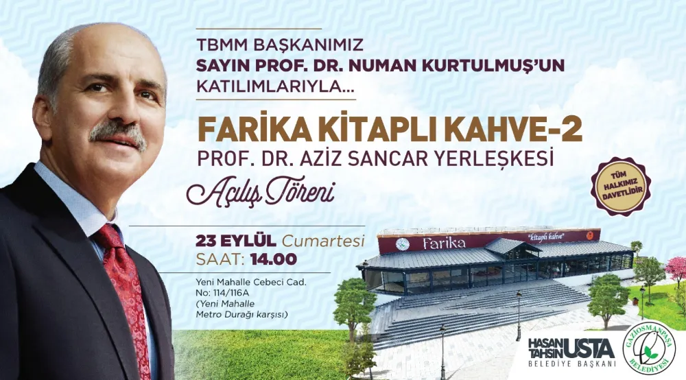 TBMM Başkanı Prof. Dr. Numan Kurtulmuş, Farika Kitaplı Kahve 2 Açılış Töreninde Gençlerle Buluşuyor