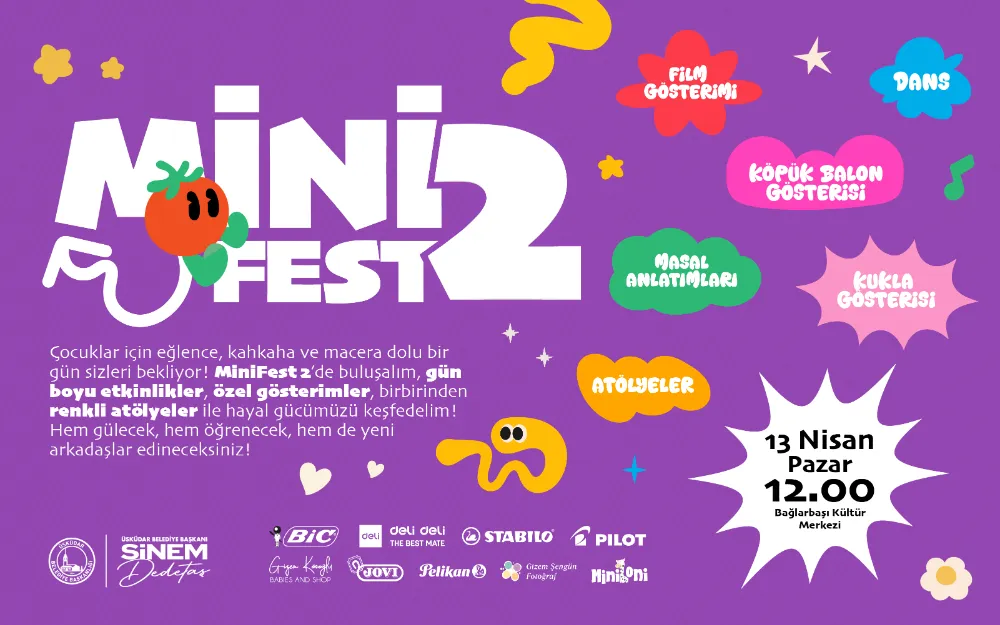 Çocuklar ve gençler, 13 Nisan’da Bağlarbaşı Kültür Merkezi avlusunda başlayacak Mini Fest 2 etkinliğiyle unutulmaz anlar yaşayacak