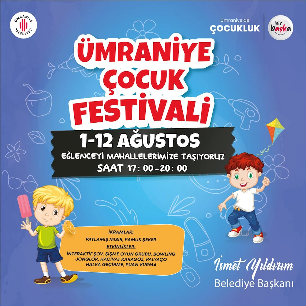 ÜMRANİYE ÇOCUK FESTİVALİ BAŞLIYOR