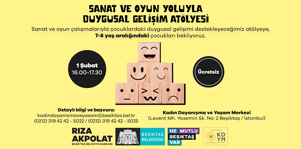 Beşiktaş Belediyesi, Sanat ve Oyun Yoluyla Duygusal Gelişim Atölyesi     