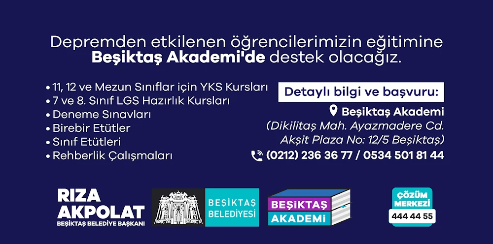 Beşiktaş Akademi’de Depremzede Öğrencilerimiz için Eğitimler Başlıyor